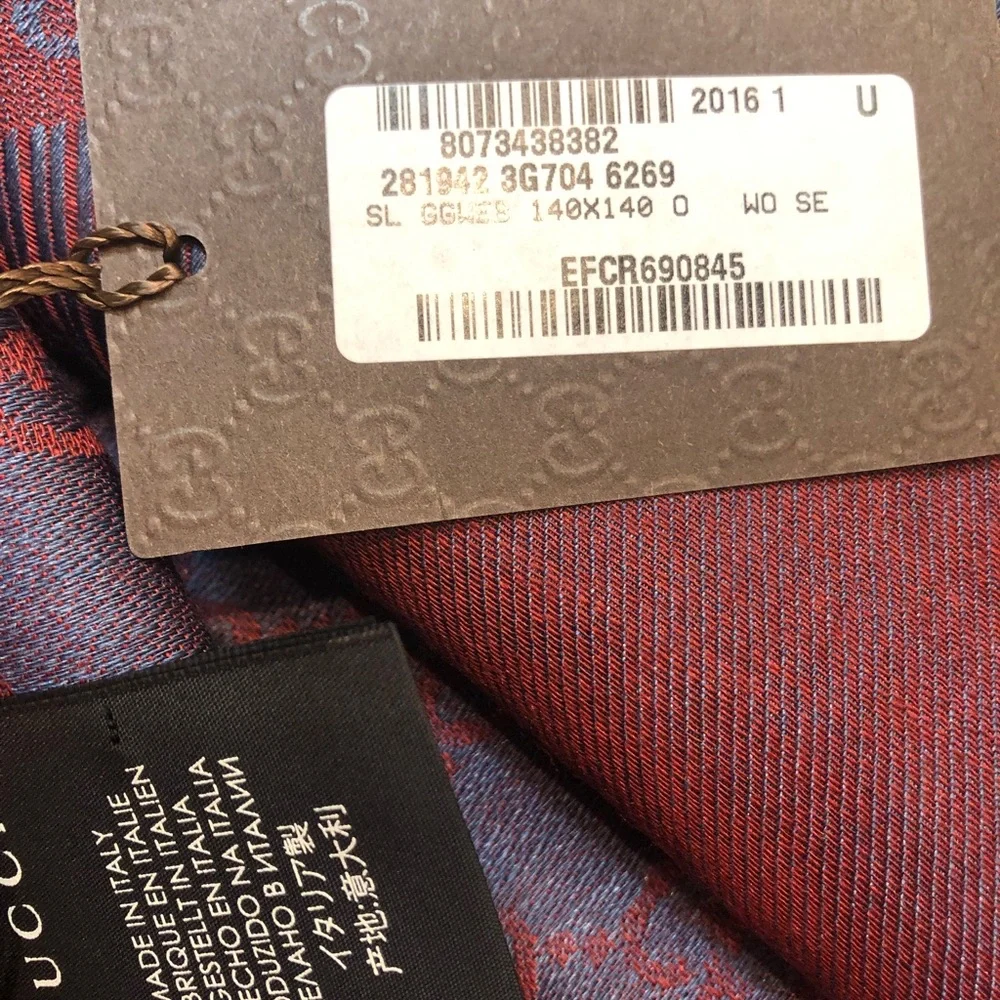 Gucci silk wool GG scarf